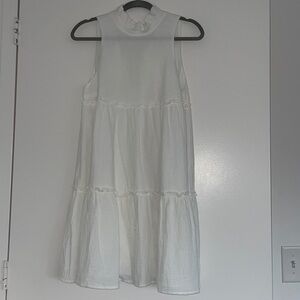 White High Neck Mini Dress